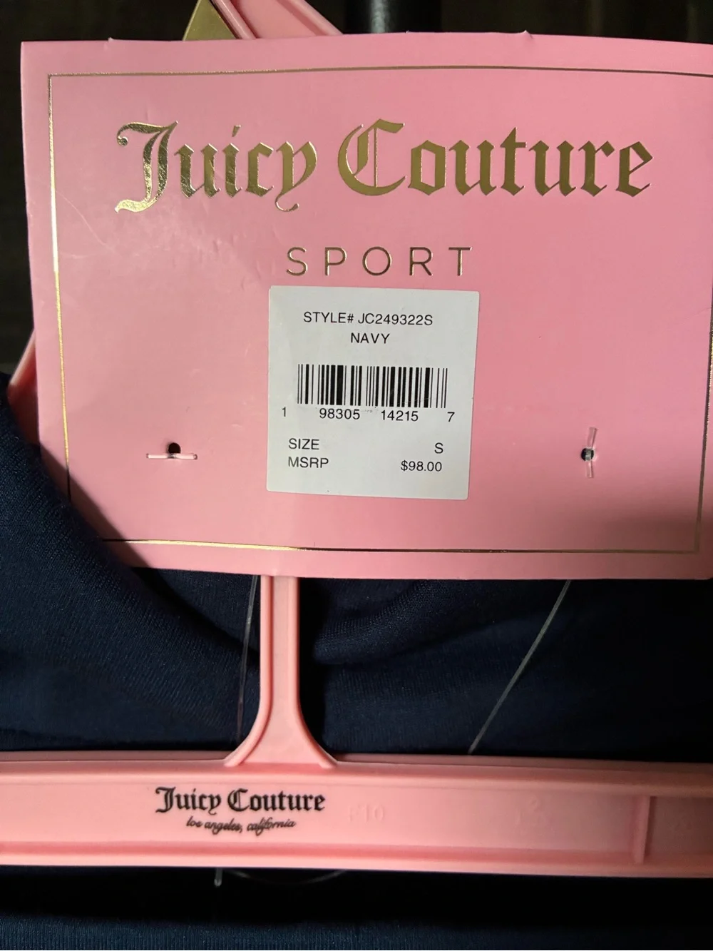 Juicy Couture Navy Short-Sleeve Zip Polo Top & Pants Set